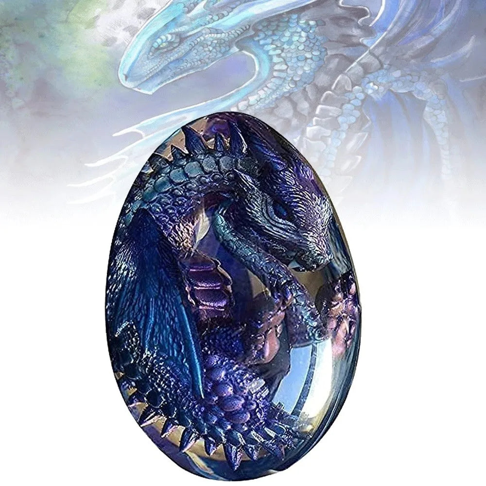 Transparent Dragon Egg Resin Statue ELittle Flying Dragon Monster Egg Crystal Ball Gem Souvenirs Home Decor Children EasterGifts Purple