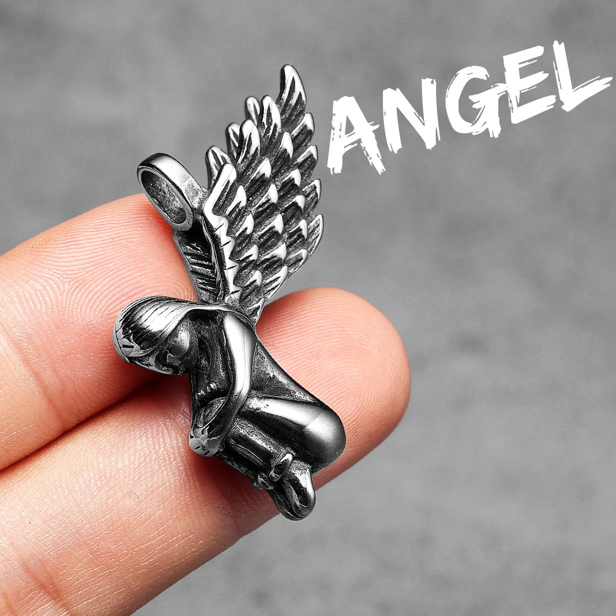 Guardian Angel Wings Stainless Steel Men Necklaces Pendant Chain Punk For Women Fashion Jewelry Gifts Wholesale Dropshiping