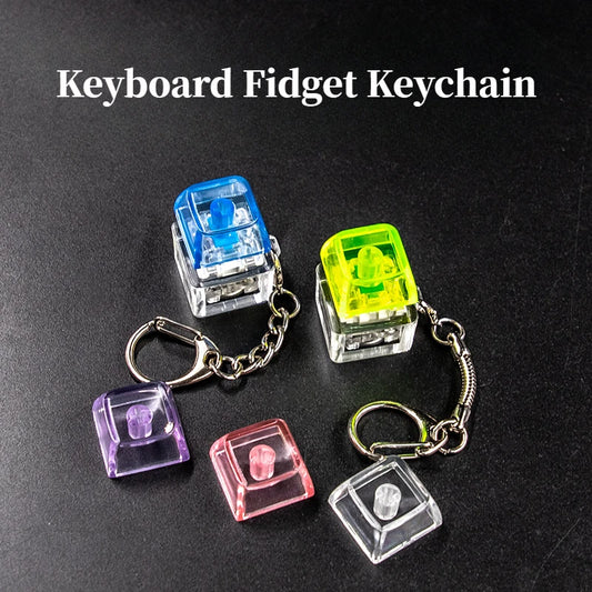 1Pc Mechanical Switch Keychain Key Chain Fidget Toys Fingertip Keyboard Button Stress Relief Toys for Adults and Kids Keyring