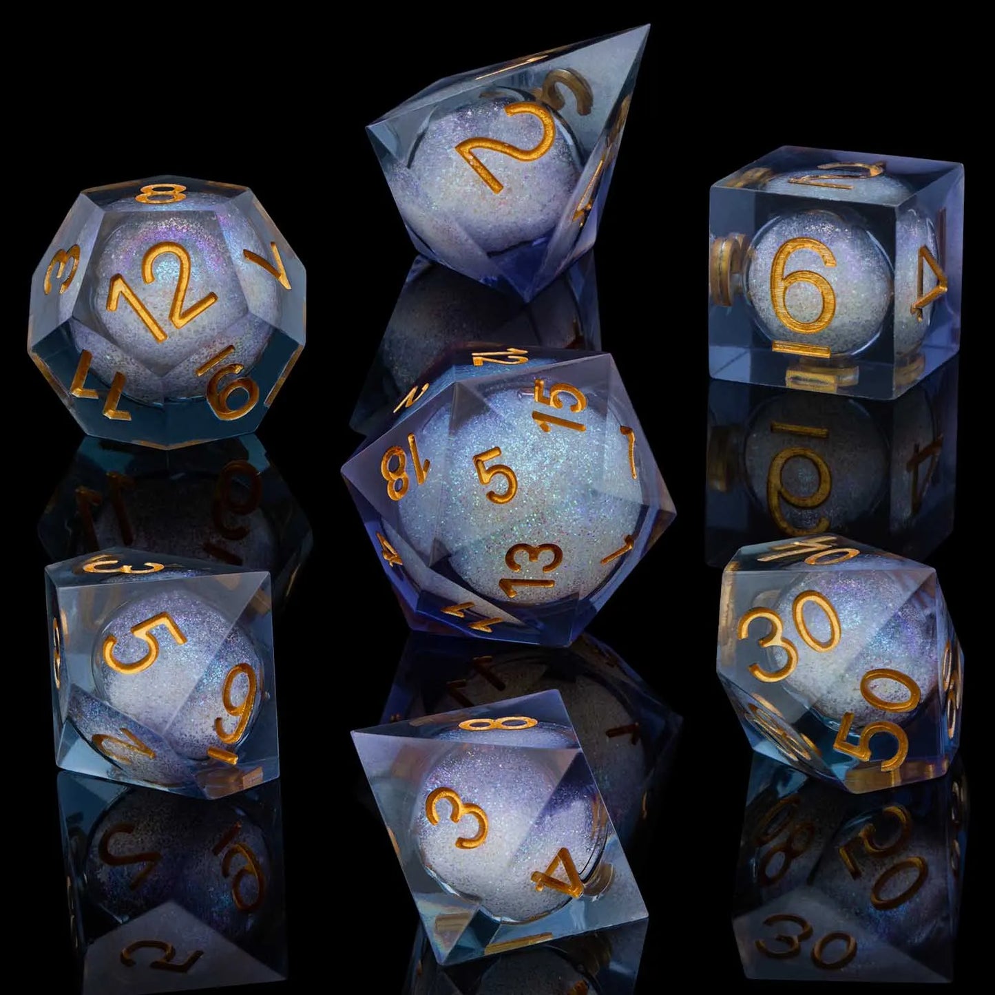 Dnd Sharp Edge Flower Handmade D20 RPG Polyhedral D and D Resin Dice Set For Dungeon and Dragon Pathfinder D6 Table Role Playing SZ-19