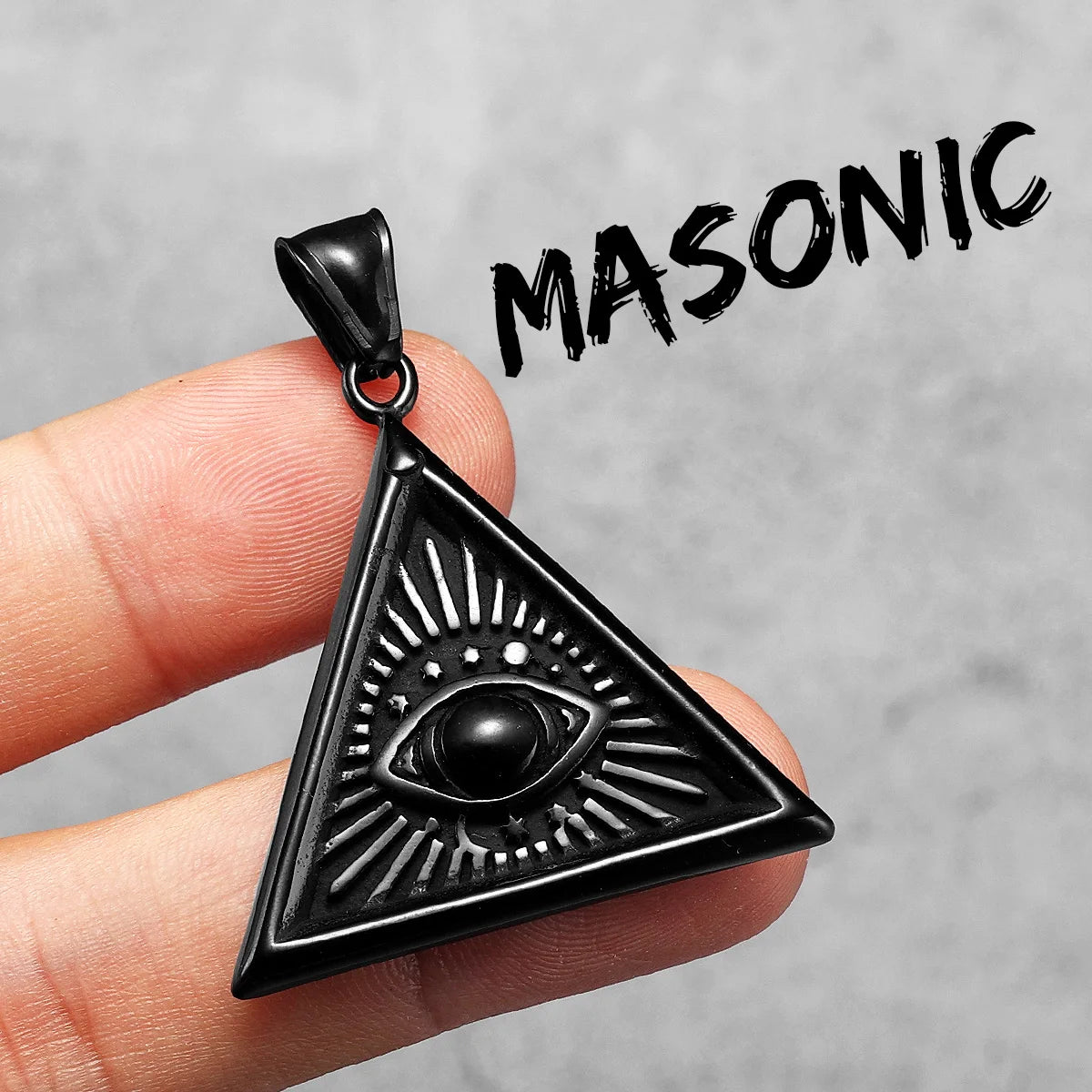 Masonic Illuminati Eye Stainless Steel Men Necklaces Pendant Chain Powerful Amulet Vintage For Women Jewelry Gifts Wholesale