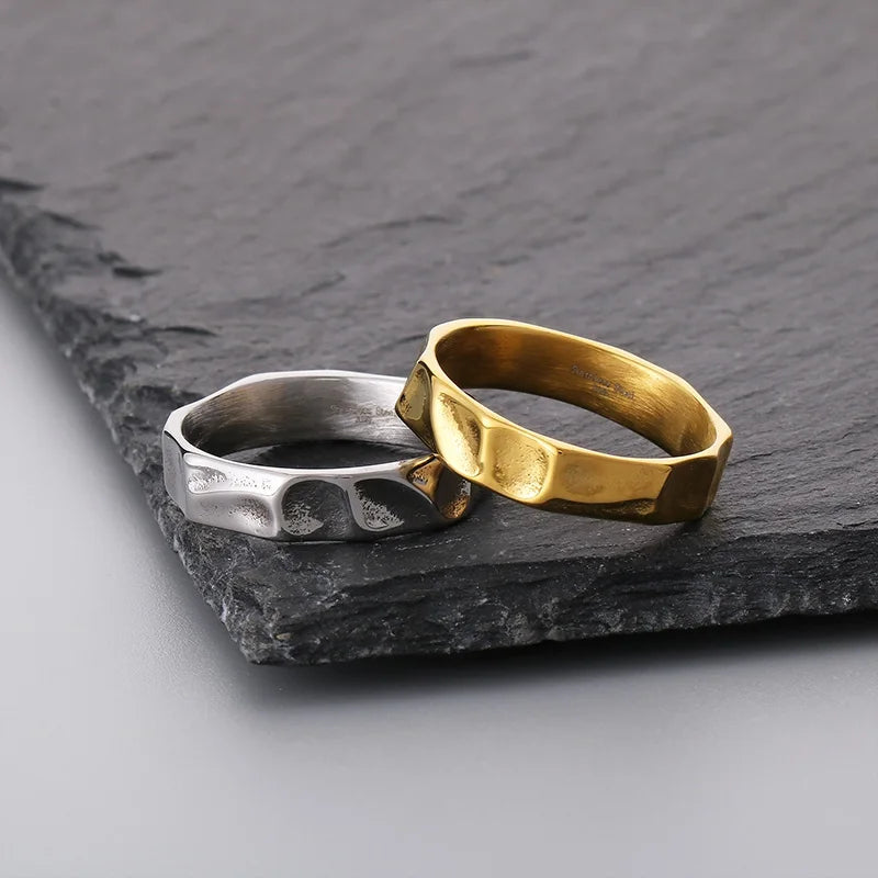 Simple Fashion Thin Stainless Steel Rings For Women Men Geometric Punk Finger Decoration Wedding Party Jewelry Christmas Gifts