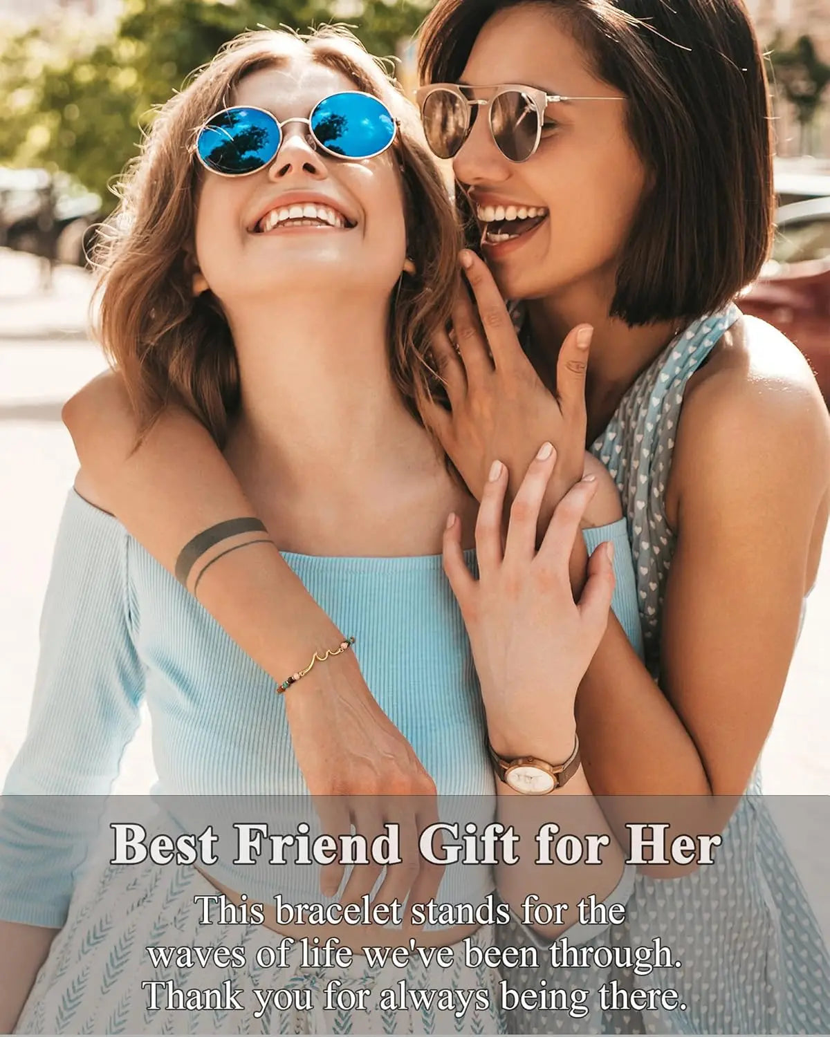 Meaningful Gifts Wave Bracelet,The Waves of Life We've been Through,Meaningful Graduation Gifts for Friends,Daughters,Classmates