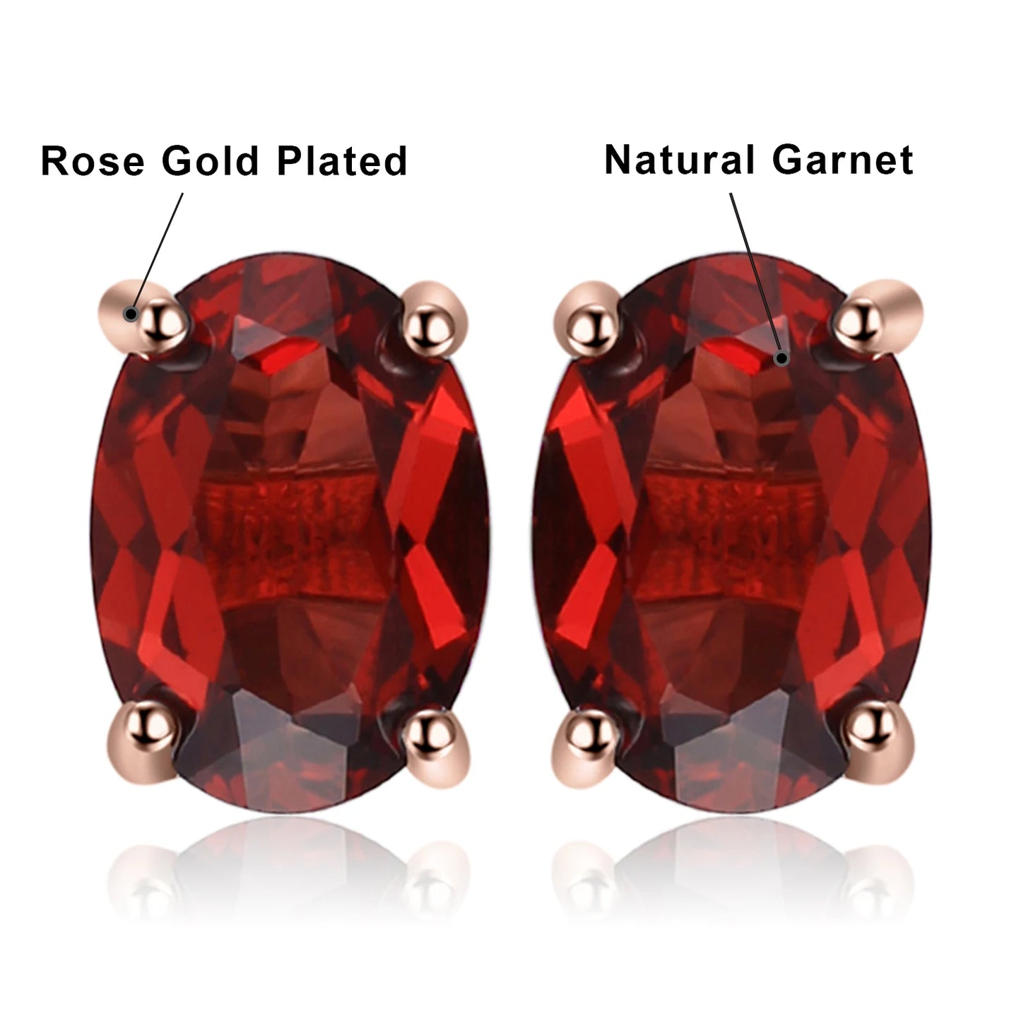 JewelryPalace Rose Gold Yellow Gold Plated Oval Natural Amethyst Citrine Garnet Topaz Peridot 925 Sterling Silver Earrings Woman