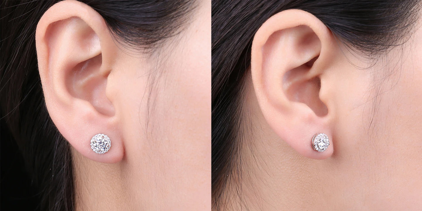 JewelryPalace Round 5A Cubic Zirconia Wedding Engagement 925 Sterling Silver Stud Earrings for Woman Fashion Anniversary Gift