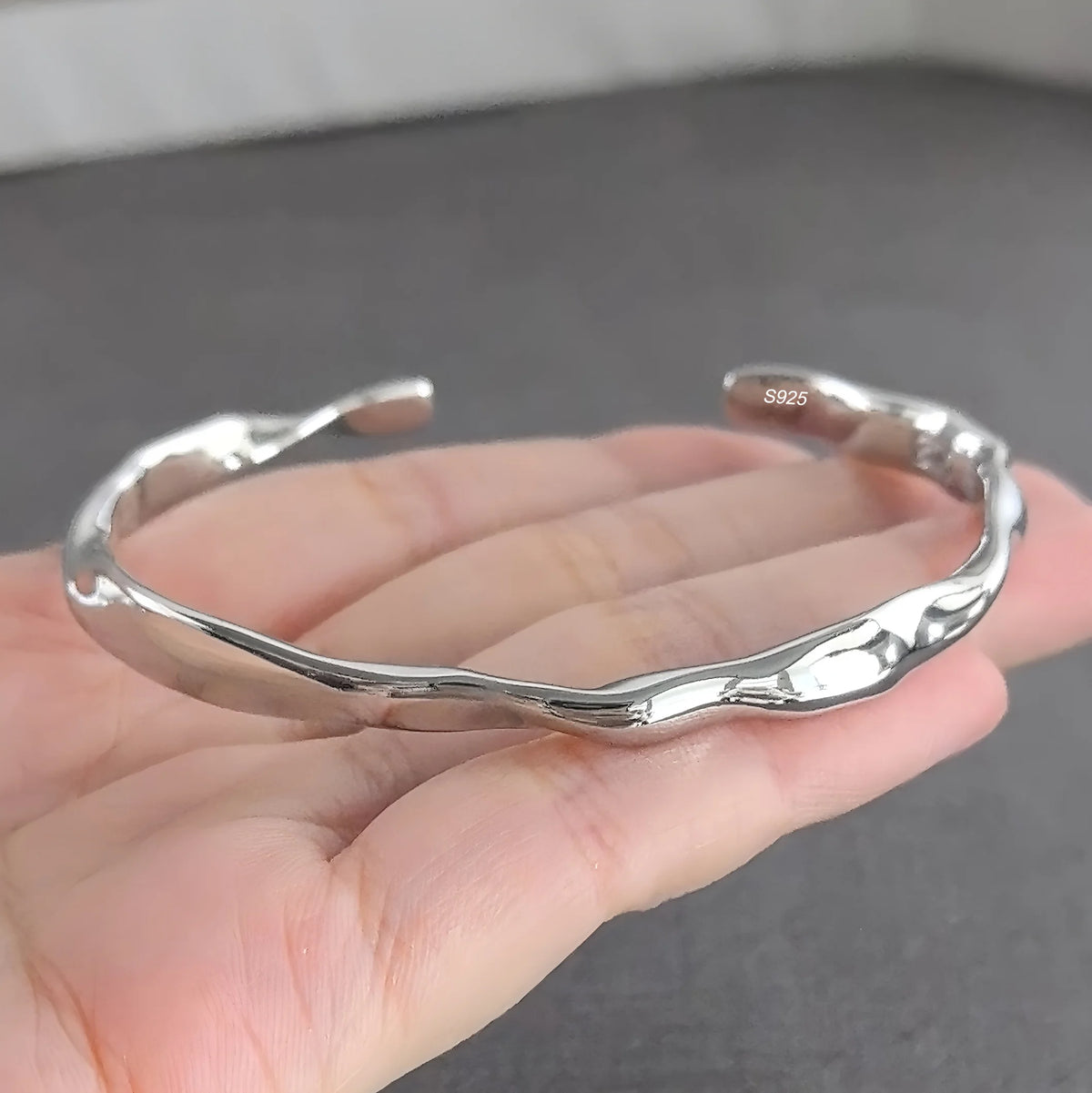 VENTFILLE 925 Sterling Silver Geometry Irregular Bracelet For Women Minimalist Niche Aesthetic Versatile