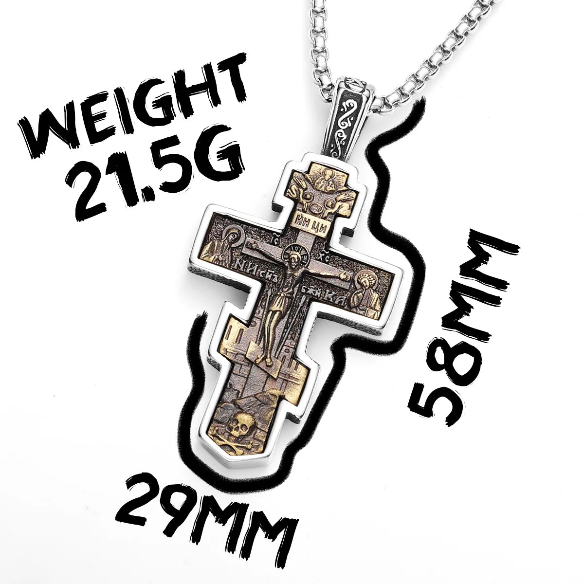 Exorcist Jesus Cross Brass Stainless Steel Men Necklaces Pendant Chain Punk for Women Fashion Jewelry Gift Wholesale Dropshiping