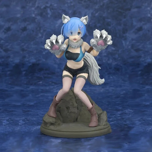 Anime RE: Zero-Starting Life in Another World Figure Rem Gray Wolf Model Halloween Dresses PVC Collection Gift Toy 19CM