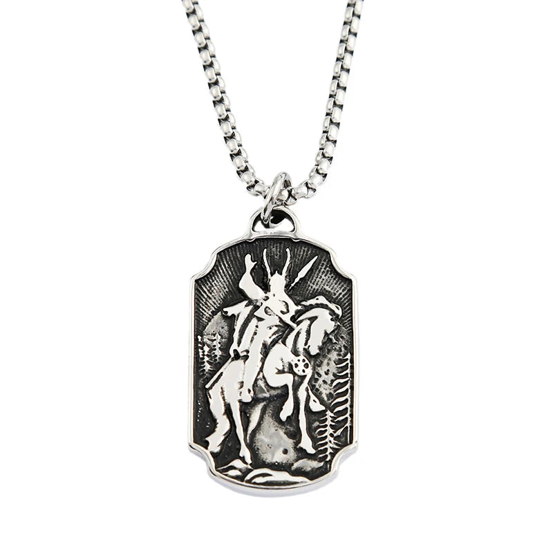 Stainless Steel St Michael Series Necklace Pendant for Men Women - Catholic Patron Saint Medal, Sacred Amulet Protection Gift