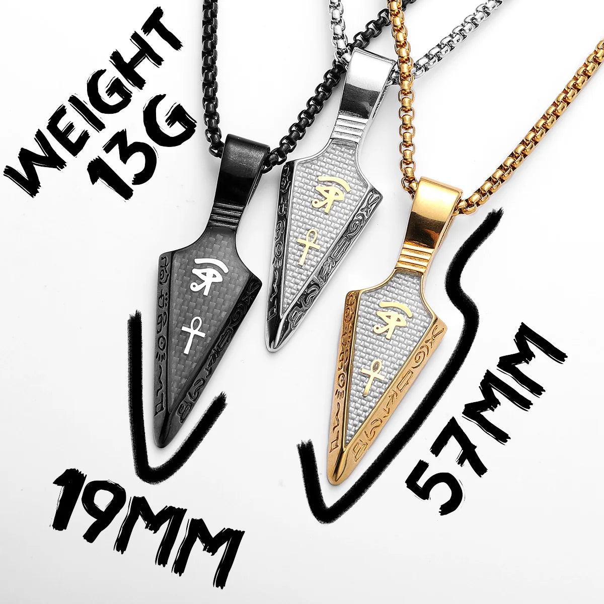 The Eye oOf Horu Spear Stainless Steel Men Necklaces Pendant Chain For Women Fashion New in Jewelry Gifts Wholesale Dropshiping