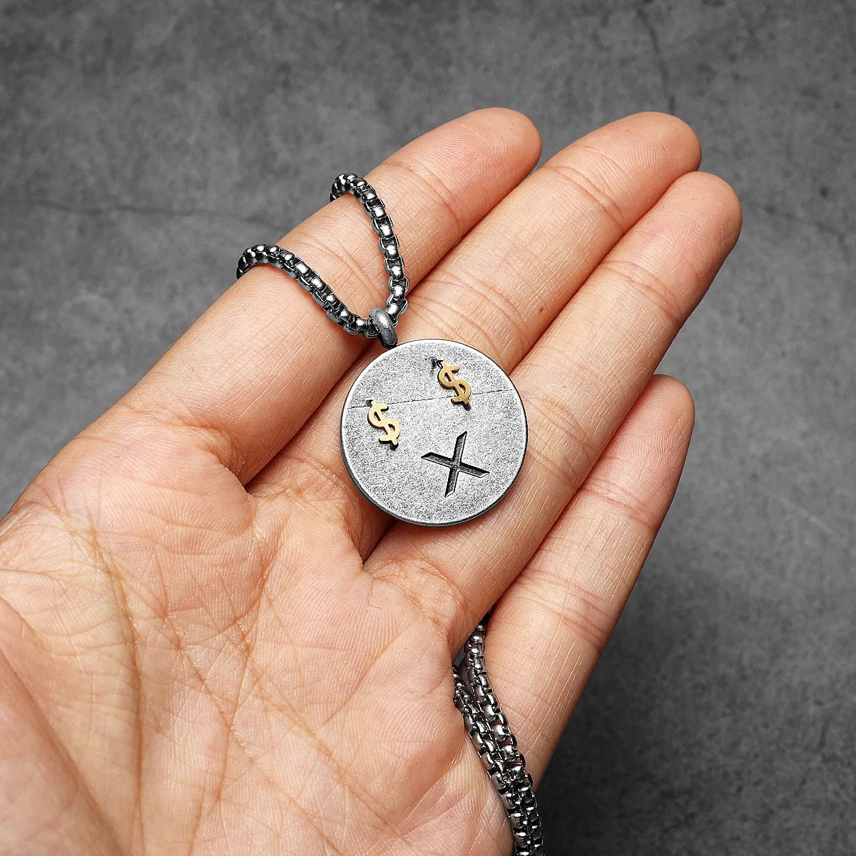 Retro Get Rich Tag Amulet Stainless Steel Men Necklaces Pendant Chain Punk For Women Fashion Jewelry Gifts Wholesale Dropshiping