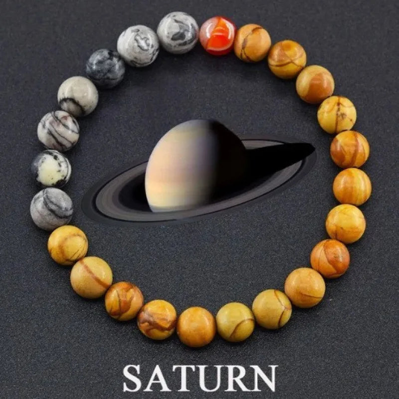 Popular Planet Bracelet Nine Natural Stones Bracelet New Sun Saturn Universe Planet Bracelet Holiday Gift