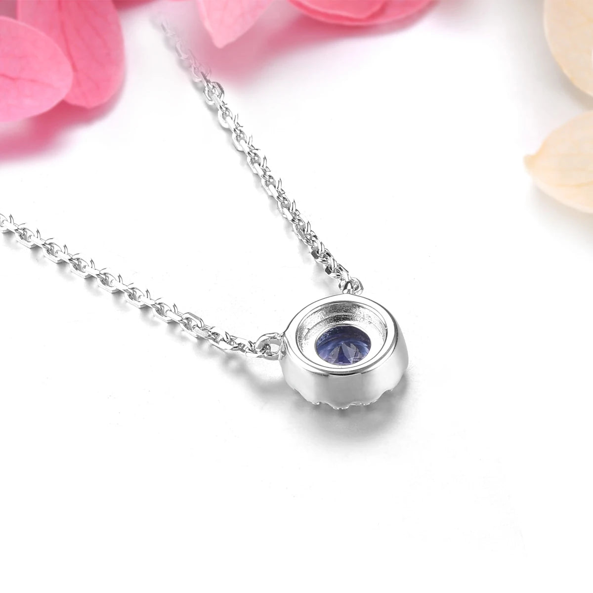 Natural Tanzanite Solid Sterling Silver Necklace Pendant 0.27 Carats Classic Round Shape Women Gifts Daily Decorations S925
