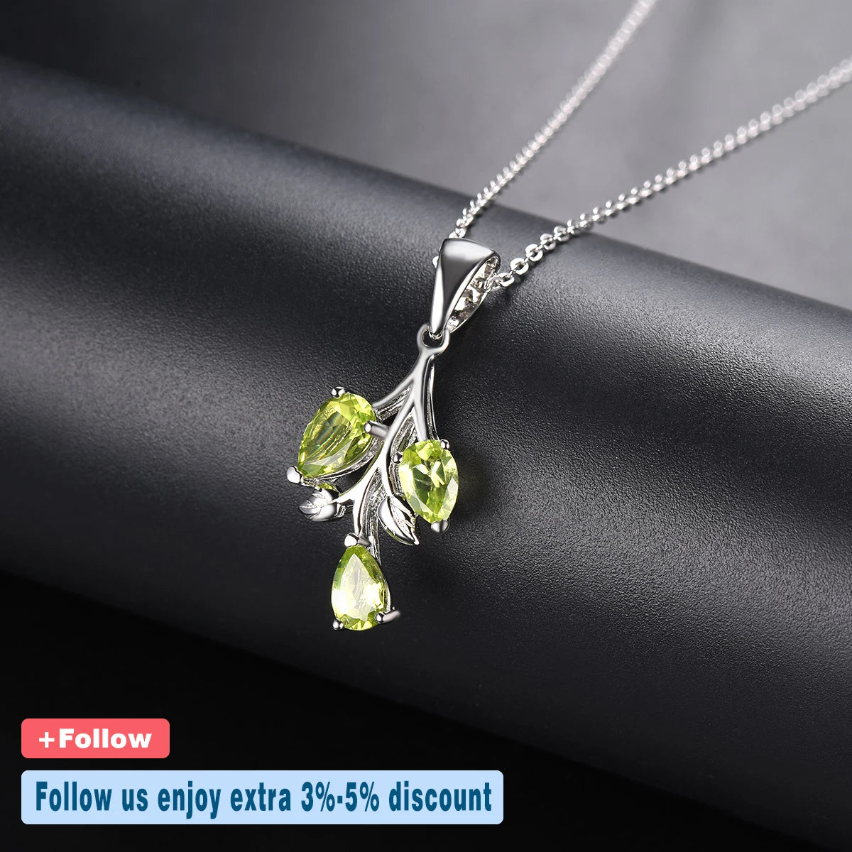 Hutang Peridot Pendant Solid 925 Sterling Silver Natural Gemstone Necklace Fine Elegant Classic Jewelry for Women Girl Gift New