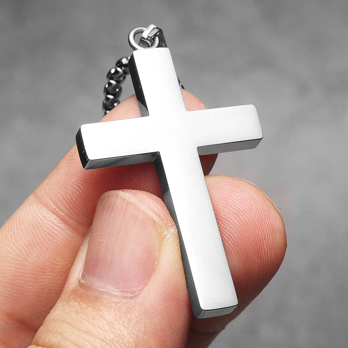 Cross Simple Gemstone Stainless Steel Men Necklaces Pendant Chain Punk For Women Fashion Jewelry Gifts Wholesale Dropshiping