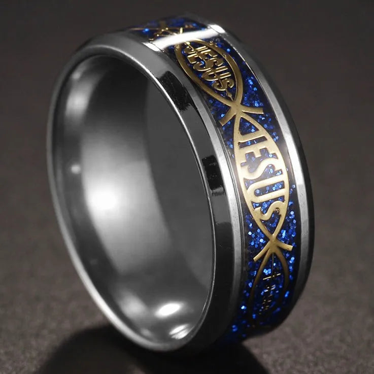 Fashion New 8mm Simple Men Ring Smooth Stainless Steel Blue Charms Rings Women's Couple Jewelry Gift Dropshipping