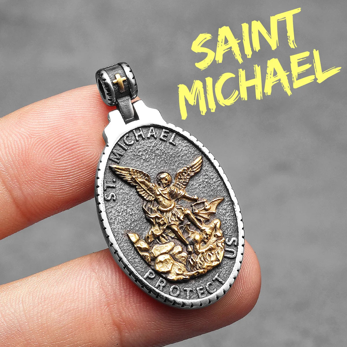 Archangel St.Michael Guardian Stainless Steel Men Necklaces Pendant Chain Punk Stylish For Women Fashion Jewelry Gifts Wholesale