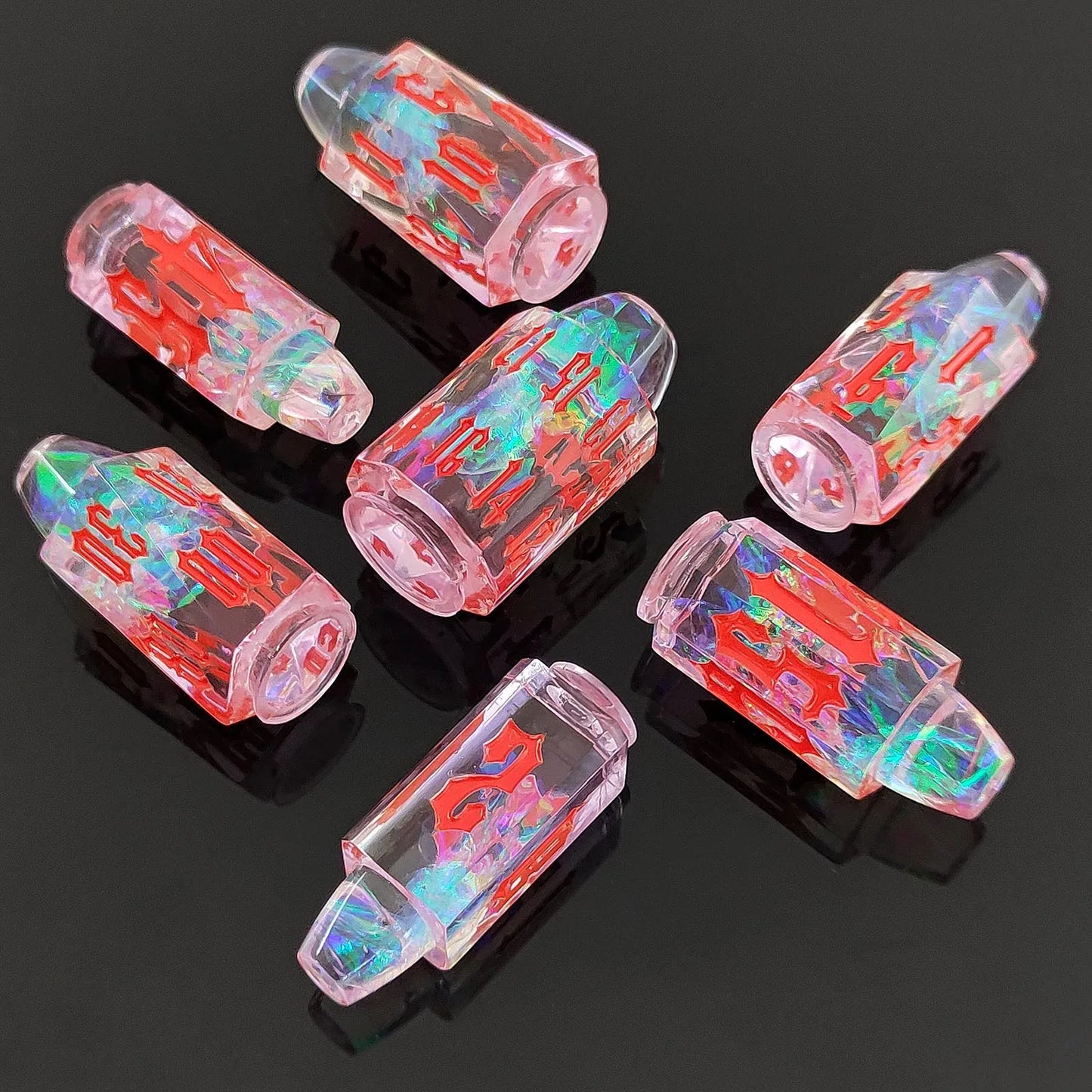 7pcs/set of Multi Color Bullet Resin Number Dice for DND TRPG COC Running Team D6 Board Game Polyhedral Dice Dnd Dice Set tmpk