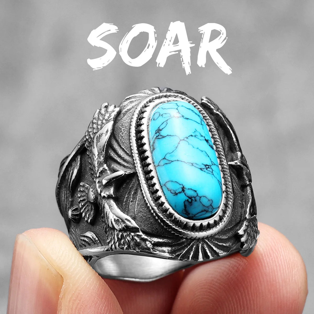 Starry Ring 316L Stainless Steel Star Men Ring Punk Rock Rap for Biker Male Boyfriend Mariner Jewelry Creative Gift Dropshipping