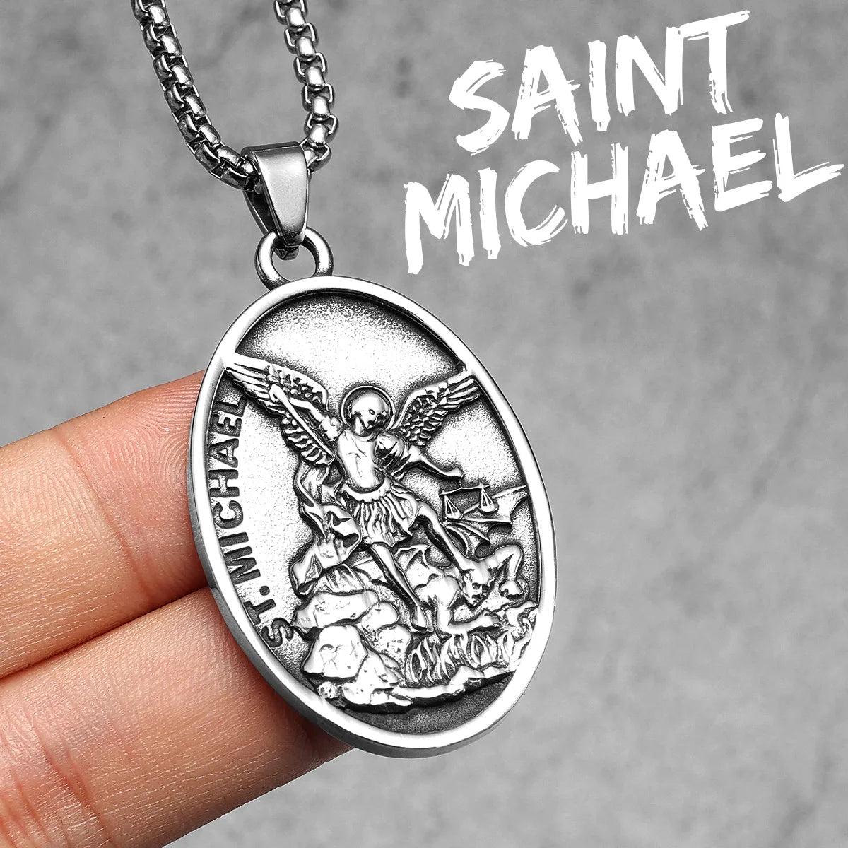Arch Angel St.Michael Stainless Steel Men Necklaces Pendant Chain Amulet Vintage New In For Women Fashion Jewelry Gift Wholesale