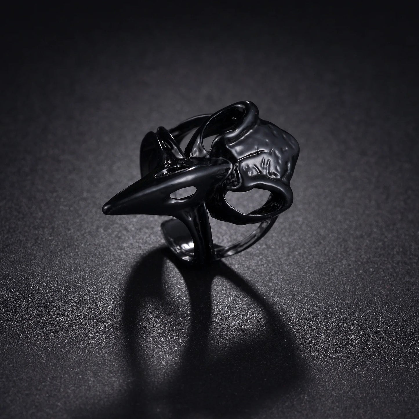New Design Skull Crow Skull Ring Woodpecker Bird Men's Ring Punk Stylish Jewelry