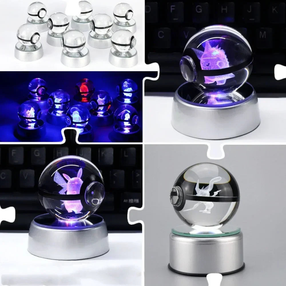 3D Pokemon Crystal Ball LED Night Light