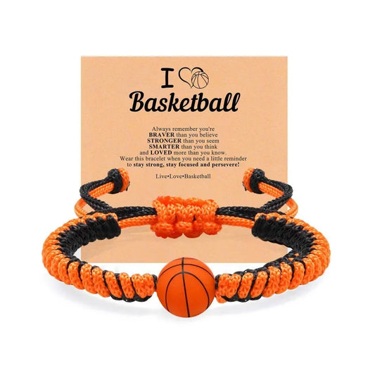 Men's Gift Diamond Knot Rope Weaving Adjustable Bracelet Silicone Baseball Football Basketball Weaving Bracelet