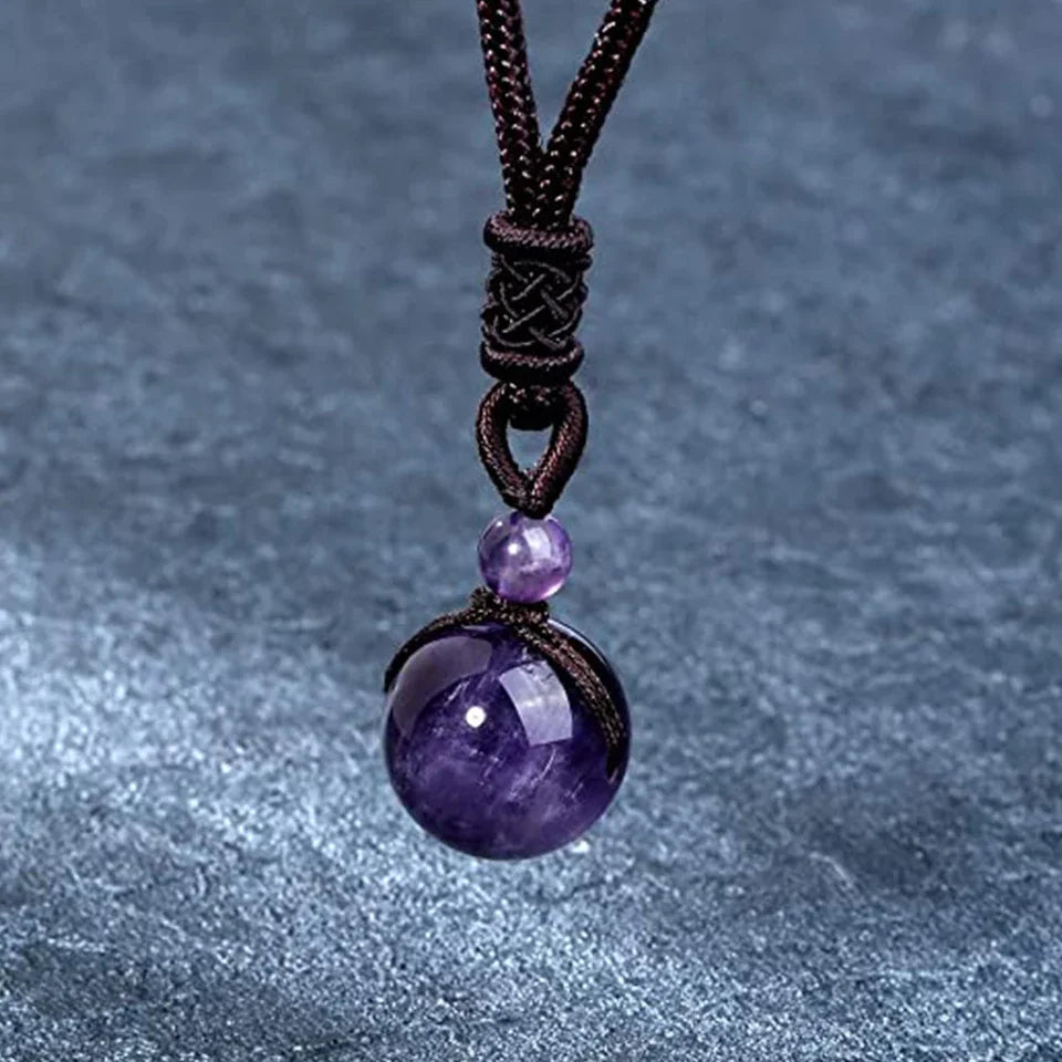 Healing Crystals Necklace Natural Tiger Eye Amethyst Lucky Blessing Protection Chakra Beads Stone Pendant for Women Men