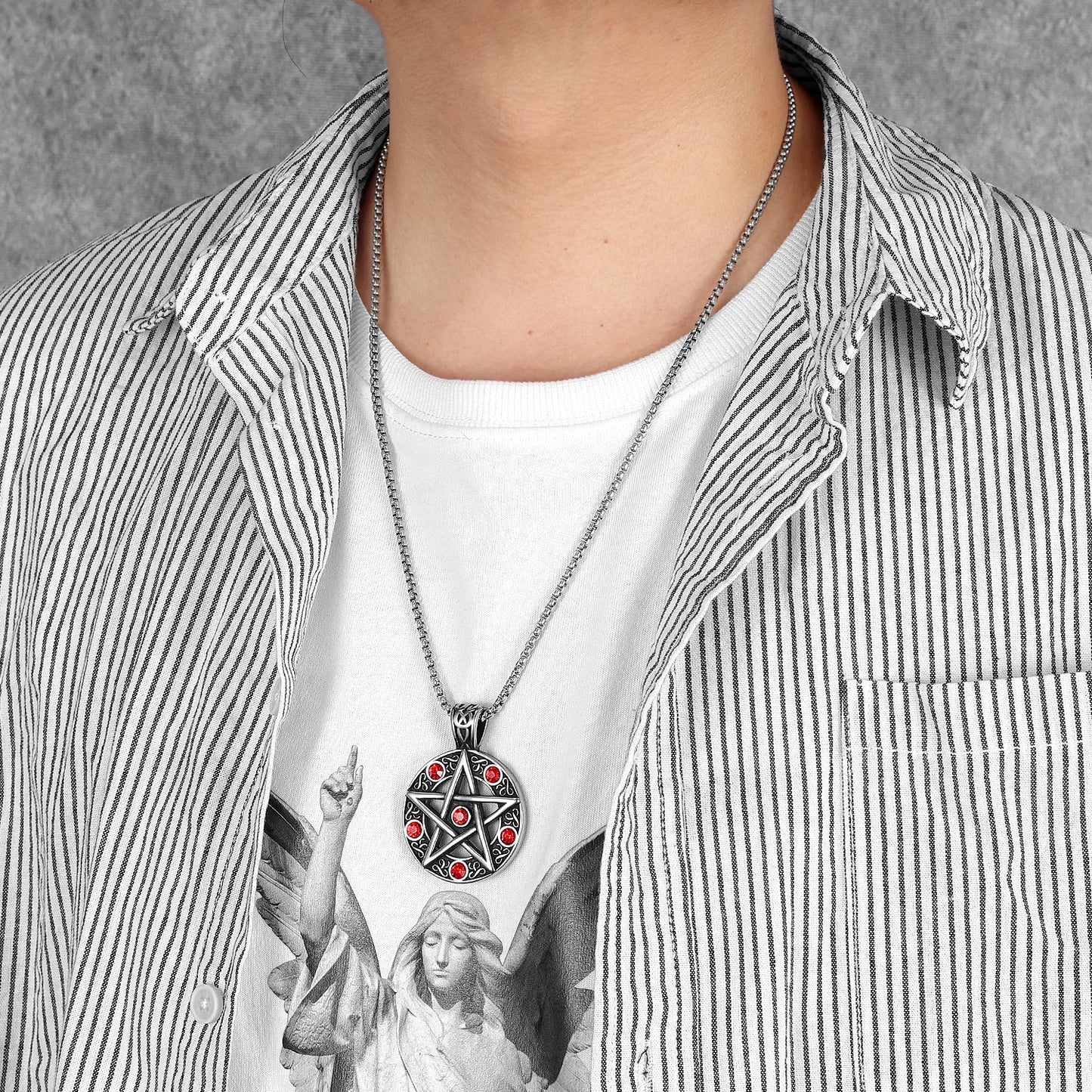 Judaism Seal of Solomon Stainless Steel Men Necklaces Pendant Chain Punk For Women Fashion Jewelry Gifts Wholesale Dropshiping