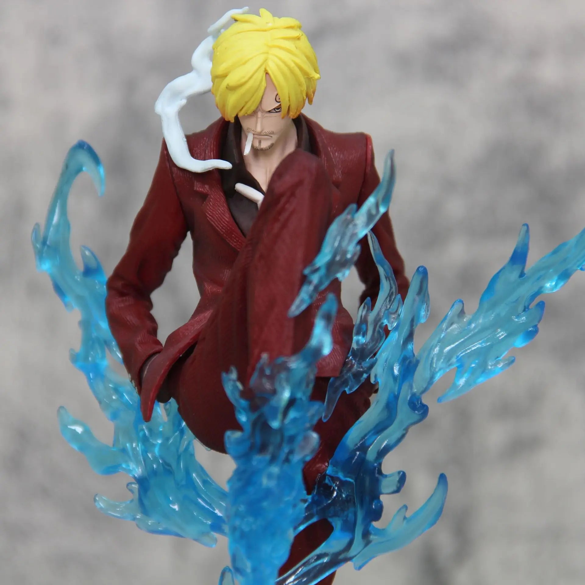 24cm One Piece Gk Sanji Standing Posture Demon Kick Red And Blue Special Effects Anime Figure Model Ornament Statue Toy Gifts