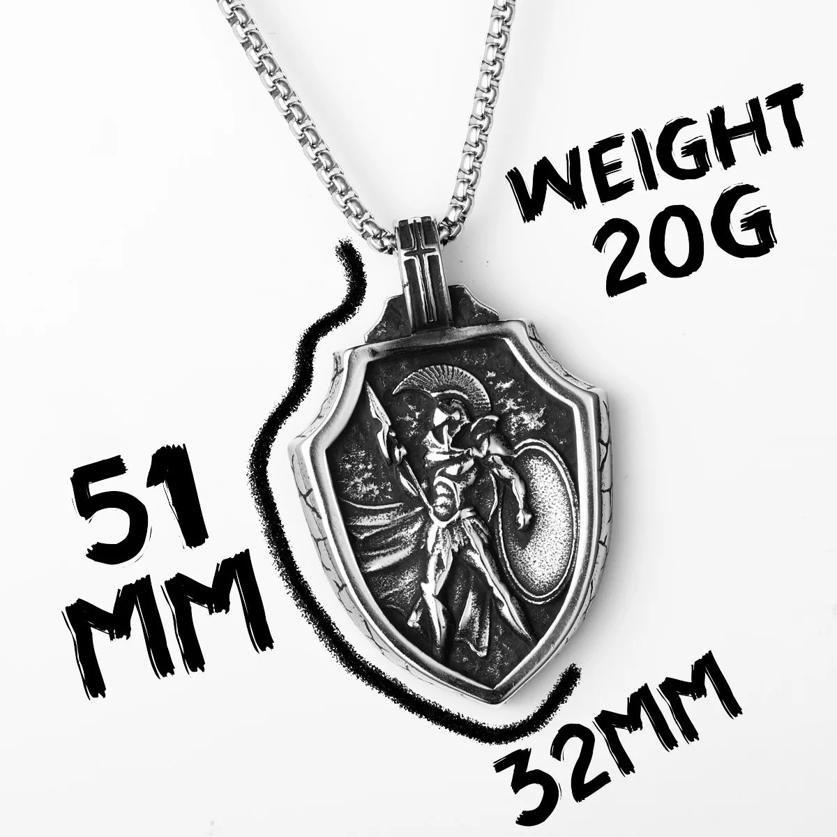 Spartan Warrior Shield Stainless Steel Men Necklaces Pendant Chain Punk Vintage Cool Things for Women Jewelry Gifts Wholesale