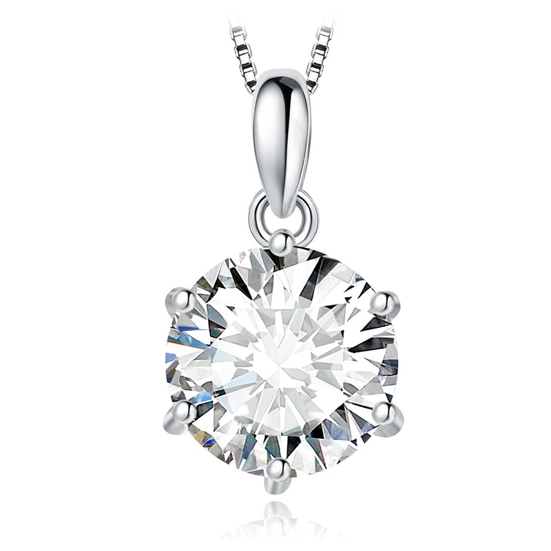 JewelryPalace Classic 1ct Round CZ 925 Sterling Silver Pendant Necklace for Woman No Chain Fine Jewelry Fashion Anniversary Gift