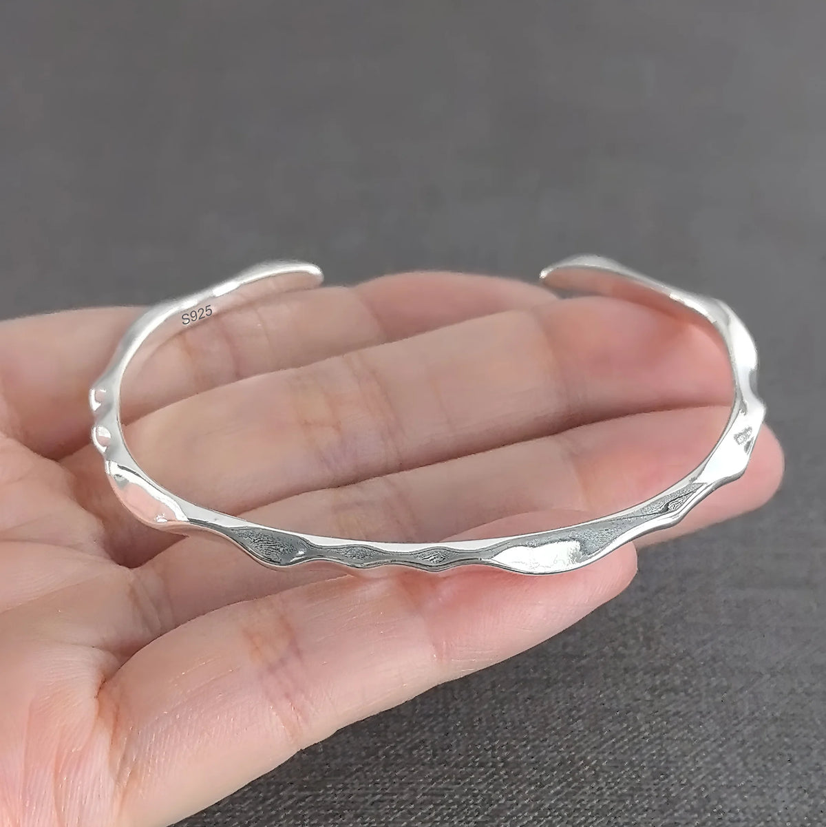 VENTFILLE 925 Sterling Silver Geometry Irregular Bracelet For Women Minimalist Niche Aesthetic Versatile