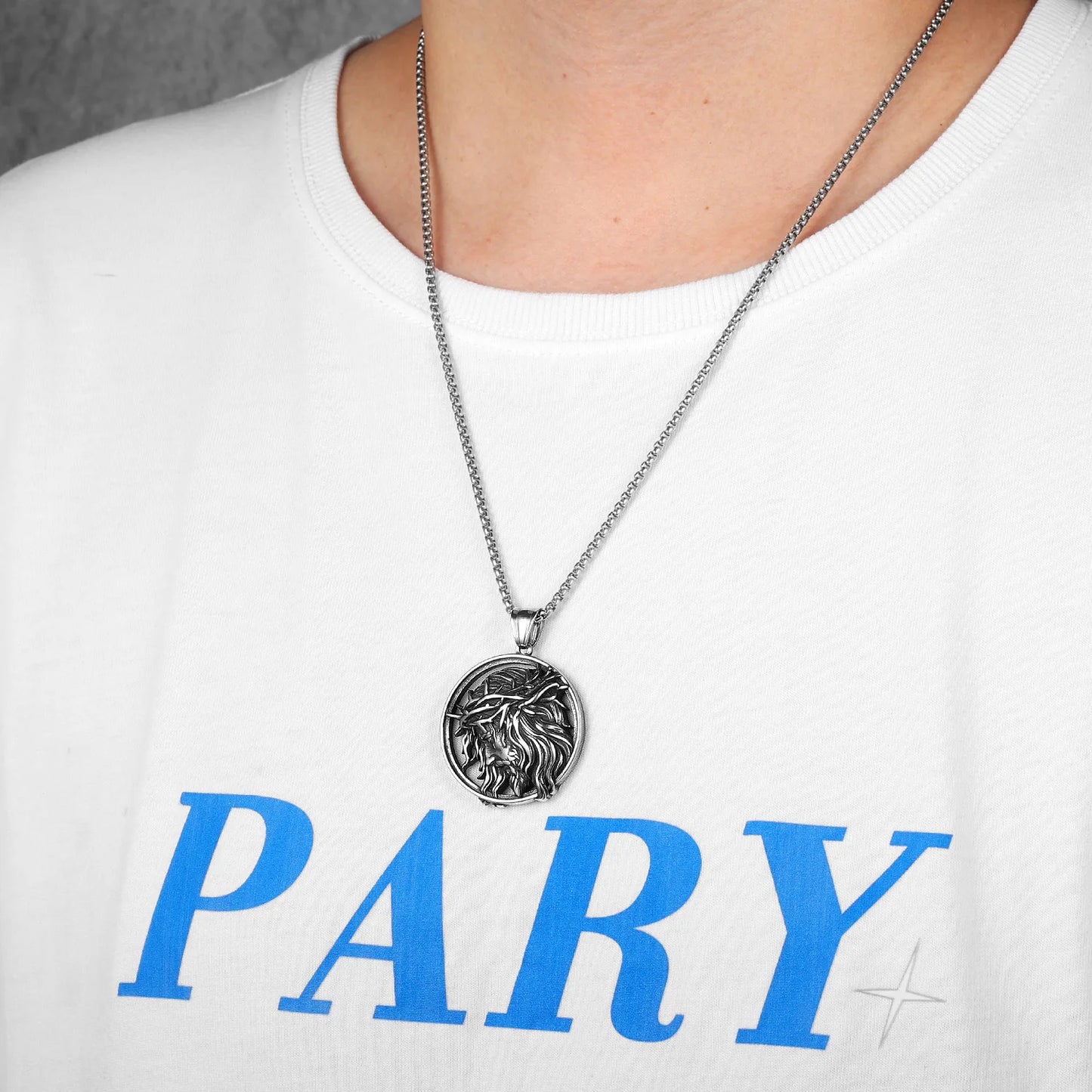 Crown of Thorns Christian Jesus Stainless Steel Men Necklaces Pendant Chain Powerful Amulet  for Women Jewelry Gifts Wholesale