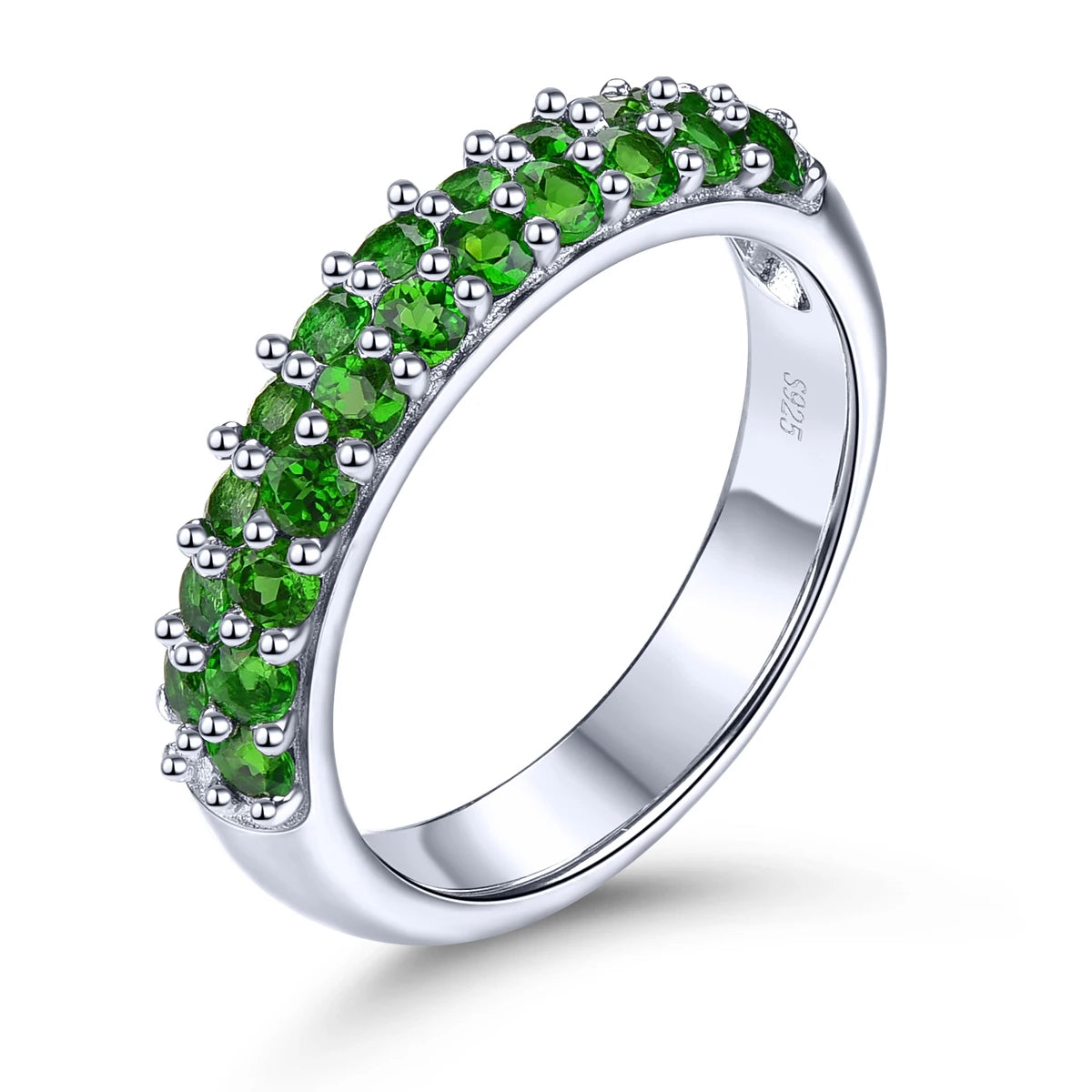 Natural Chrome Diopside Sterling Silver Rings 1 Carats Genuine Gemstone Women Classic Jewelry Style Top Quality Birthday Gifts Natural Diopside