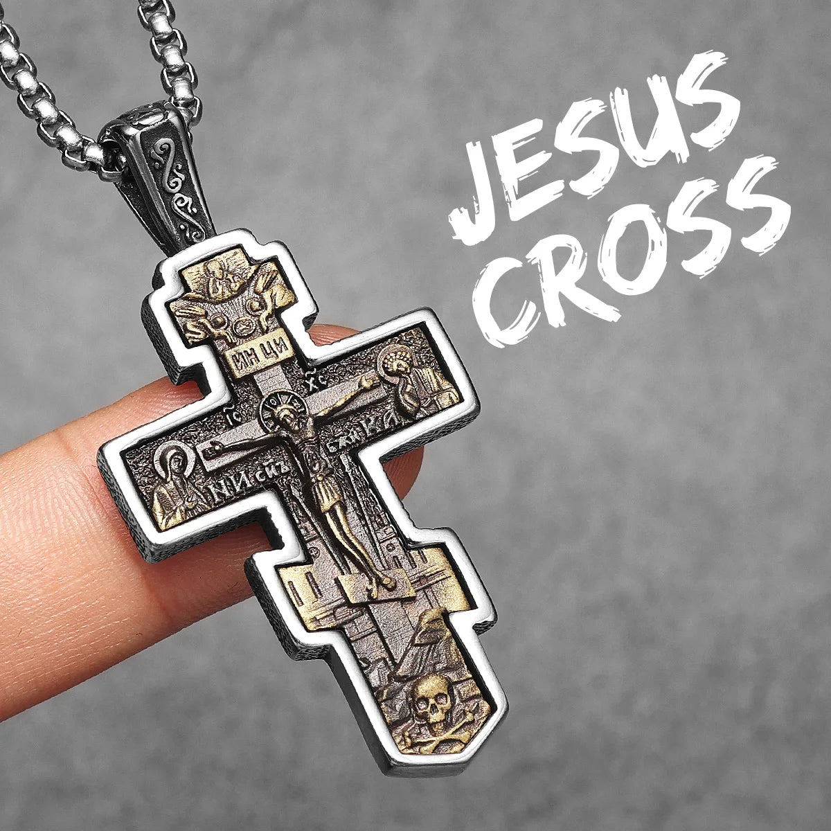 Exorcist Jesus Cross Brass Stainless Steel Men Necklaces Pendant Chain Punk for Women Fashion Jewelry Gift Wholesale Dropshiping