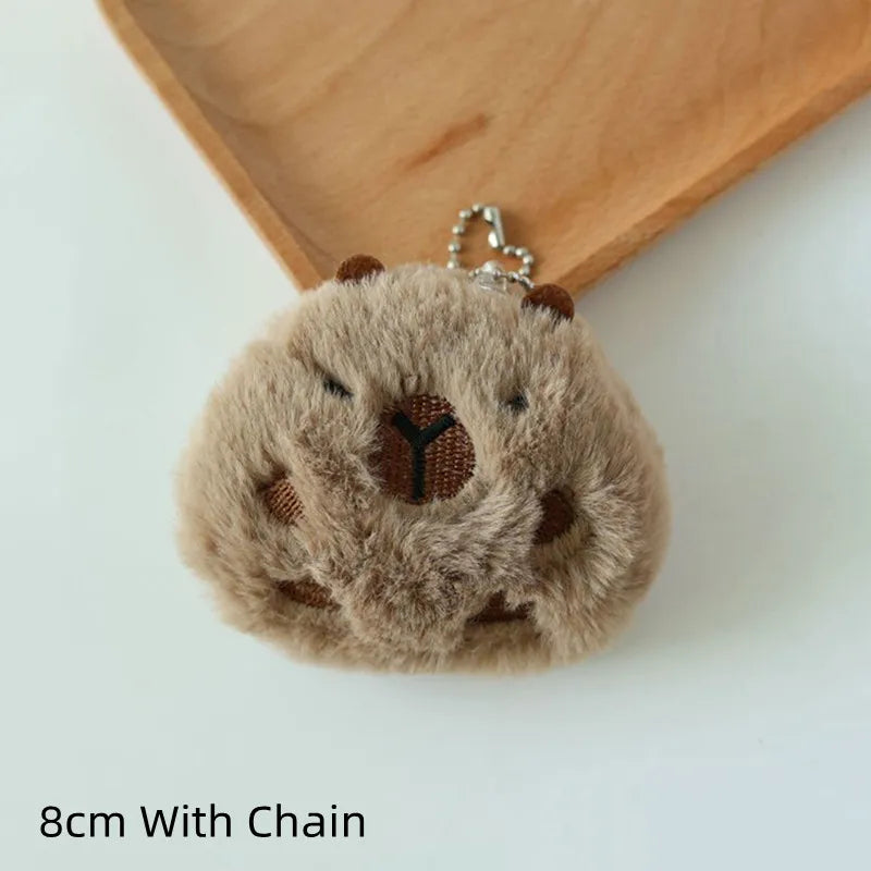 Cute Capybara Plush Toy Key Chain 12cm Stuffed Animals Keychain Bag Key Ring Pendant Car Key Accessories B 8cm With Chain
