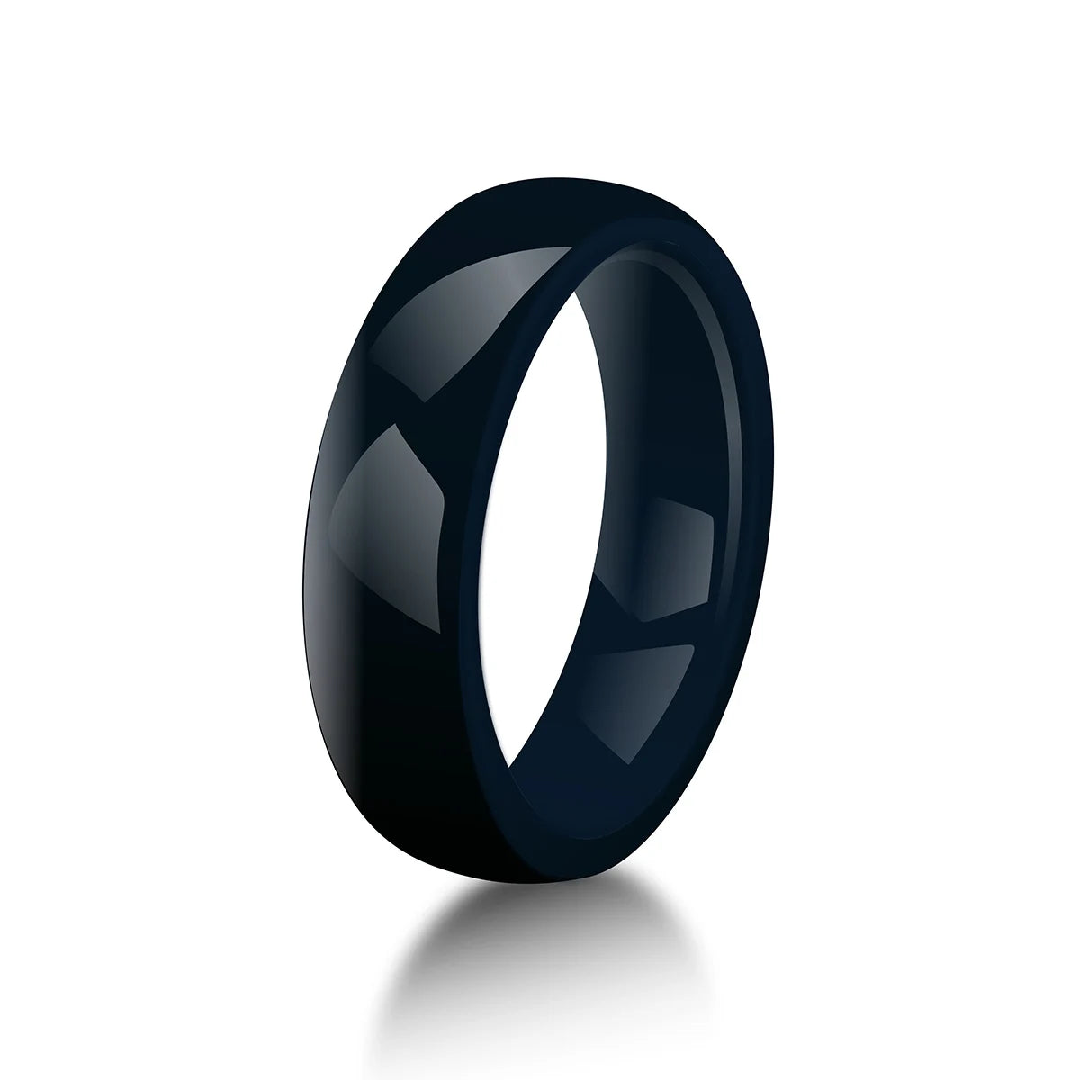 PINANNIE 6mm Wide Ceramic Ring for Men & Women, Wedding Band, Polished Jewelry Anniversary Gift for Him Her