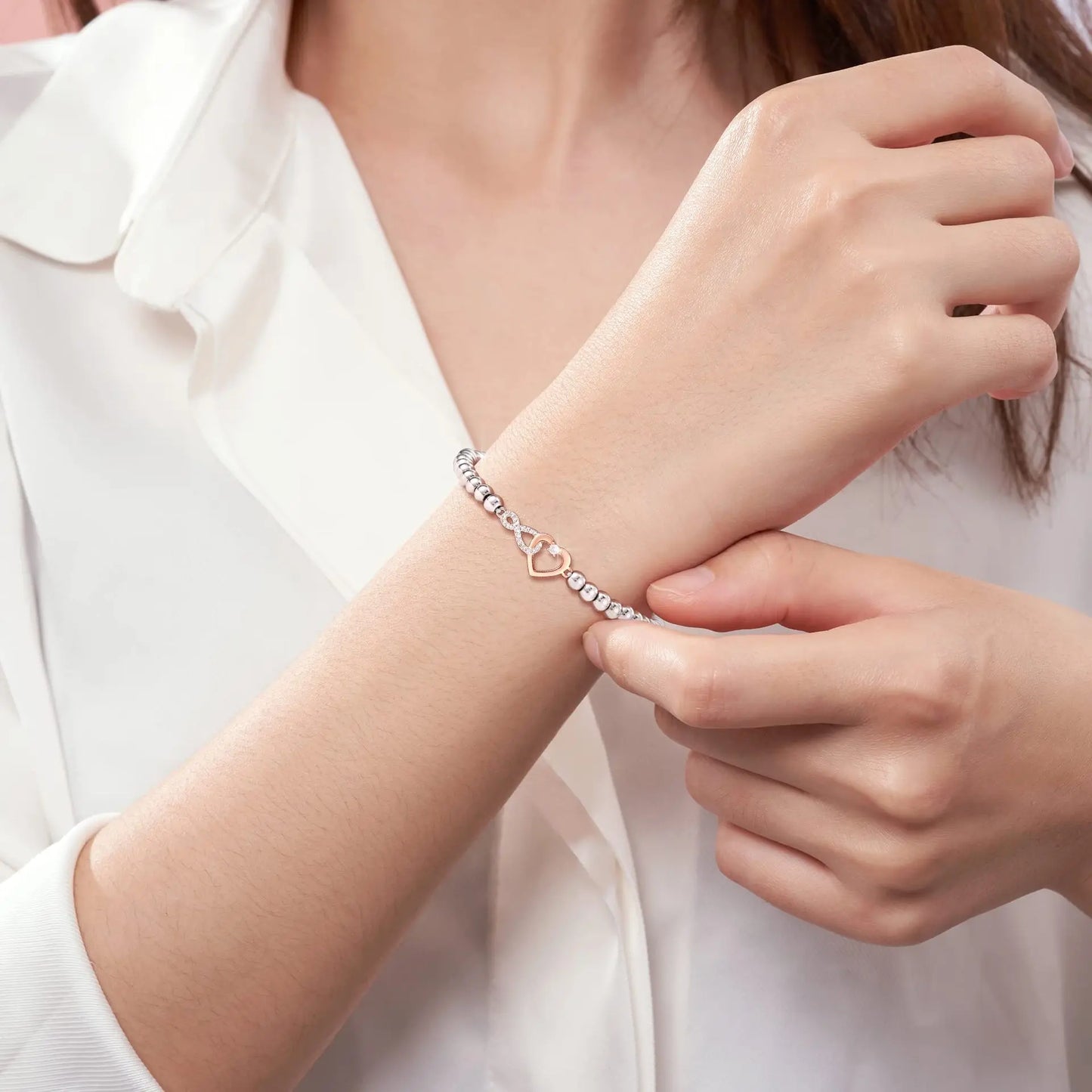 Love-filled diamond beaded bracelet, birthday jewelry gifts for wife, daughter, mother, grandmother, sister, mom, with cards