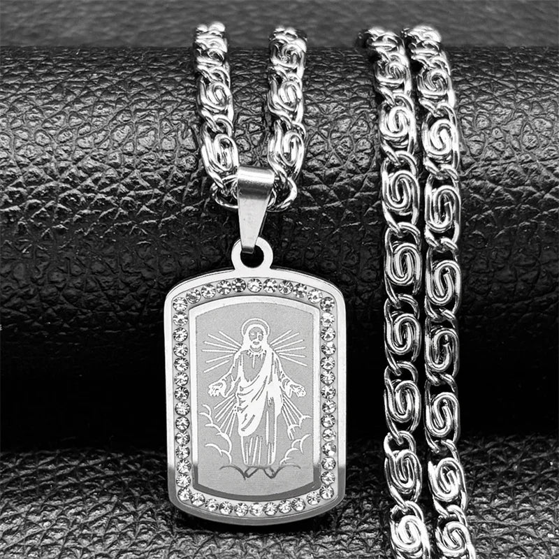 Catholic Our Lady of Guadalupe Necklace for Women Men Stainless Steel Gold/Silver Color Virgin Mary Male Chain Jewelry