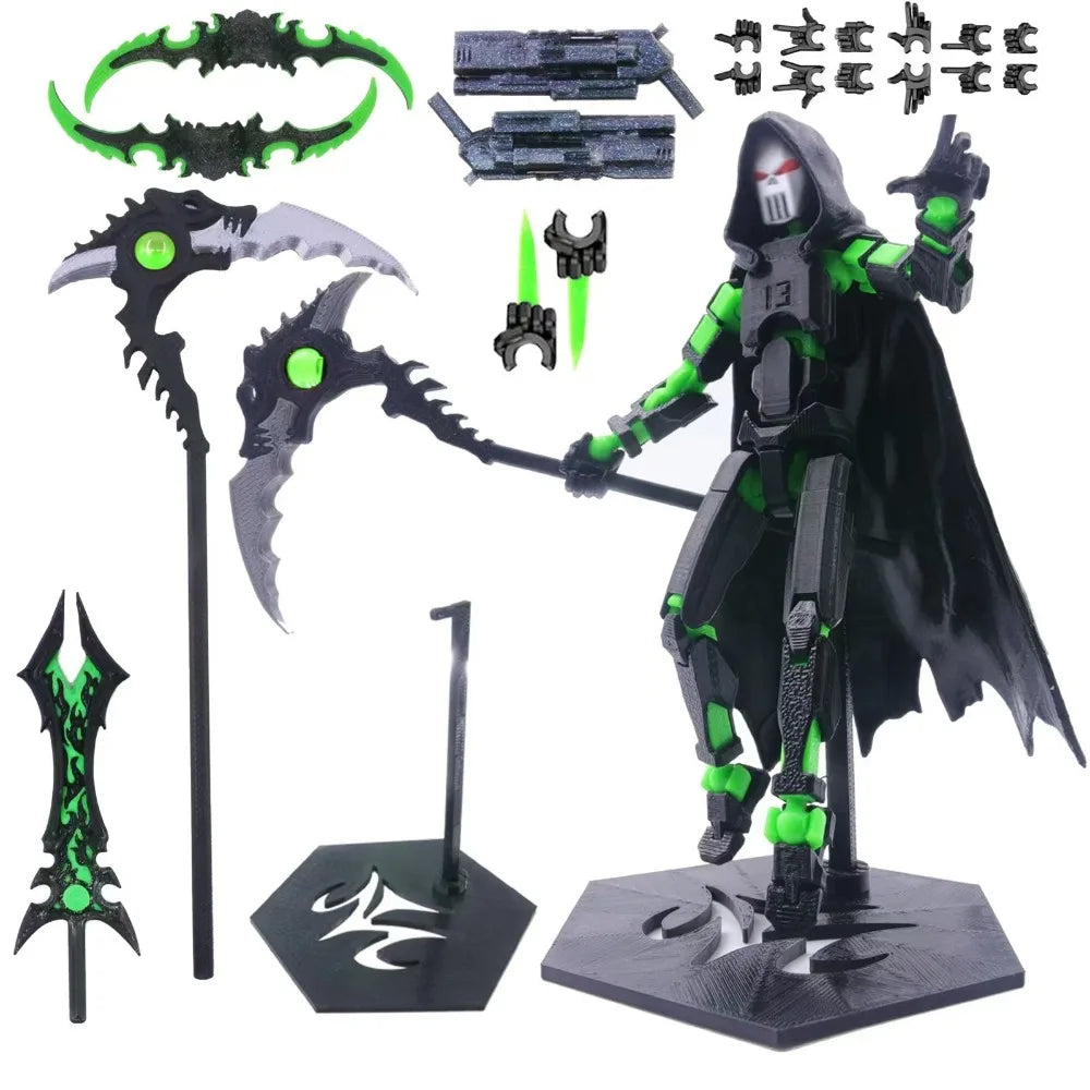 3D Printed Death/Swordsman Dummy 13 Action Figures Multi-Jointed Movable Lucky 13 Action Figure Nova 13 Action Figure for Gift