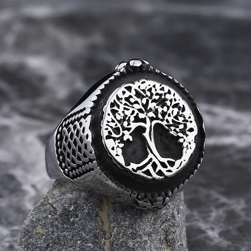 2023 New Viking Gothic Stainless Steel Odin Runes Ring Men Wedding Anels Womens Band Jewelry Gift Anel Viking B Only ring