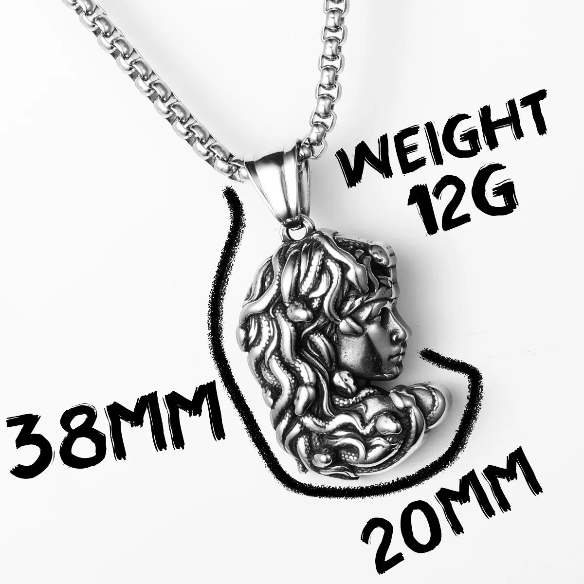 Greek Mythology Snake Hair Medusa Stainless Steel Men Necklaces Pendant Chain Amulet Vintage For Women Jewelry Gifts Wholesale