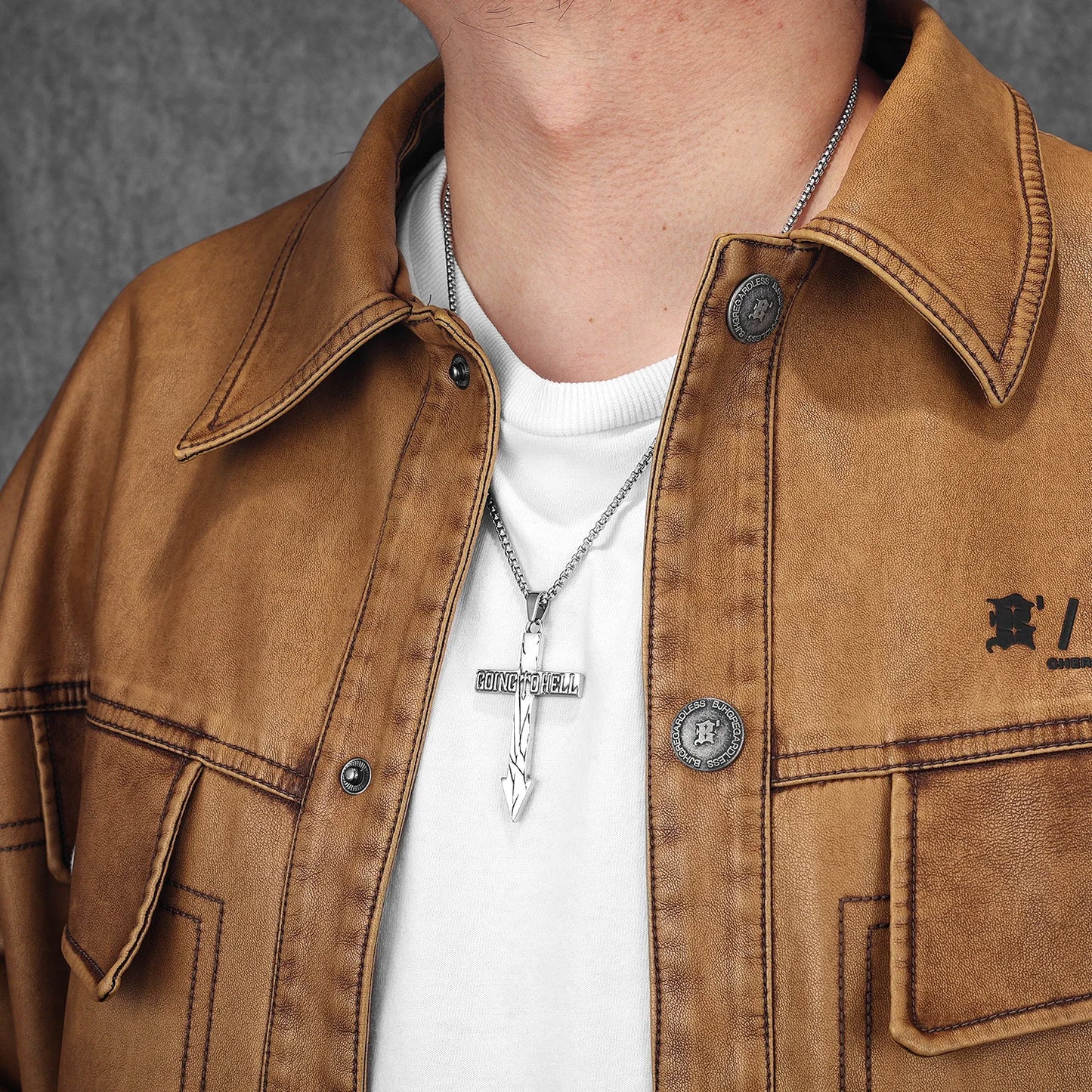 Curse Cross Amulet Stainless Steel Men Necklaces Pendant Chain Punk For Women Fashion Jewelry Gifts Wholesale Dropshiping