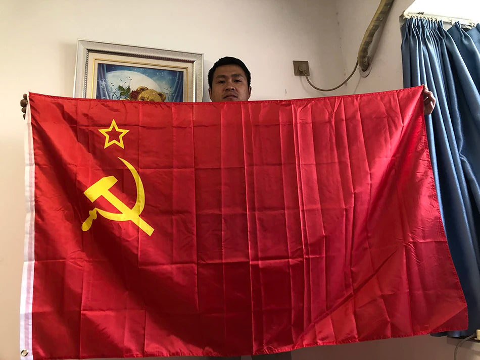 SKY FLAG Red CCCP Flag 90x150CM Union of Soviet Socialist Republics 3x5fts Super-Poly Indoor Outdoor USSR Country Russian Banner