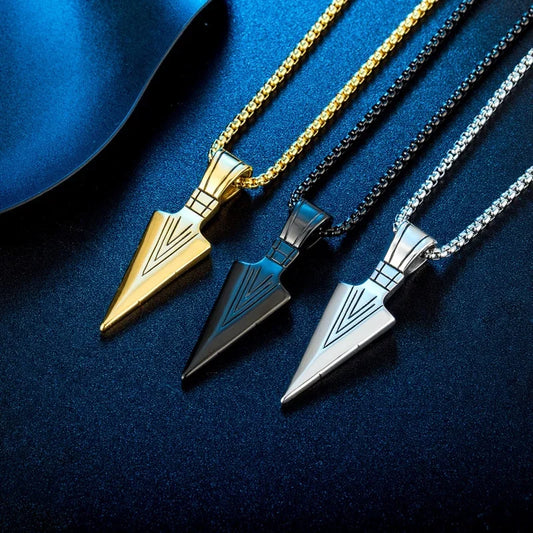 New Exquisite Fashionable Retro Spearhead Arrow Pendant Necklace For Personalized Men'S And Women'S Jewelry Accessories Gifts