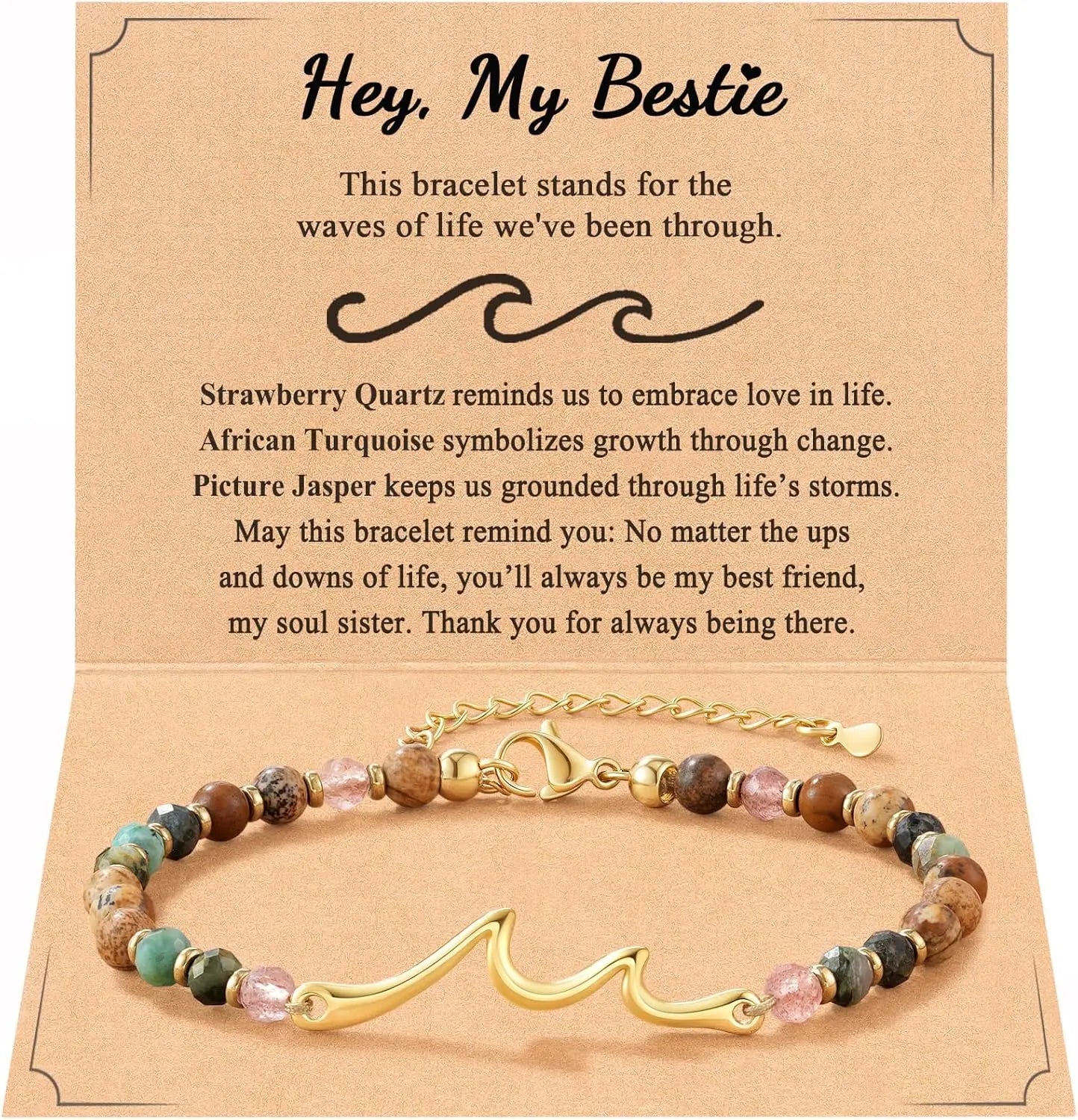 Meaningful Gifts Wave Bracelet,The Waves of Life We've been Through,Meaningful Graduation Gifts for Friends,Daughters,Classmates