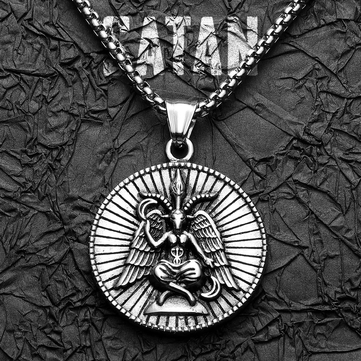 Fallen Angel Devil Satan Stainless Steel Men Necklaces Pendant Chain Powerful Amulet Vintage For Women Jewelry Gifts Wholesale
