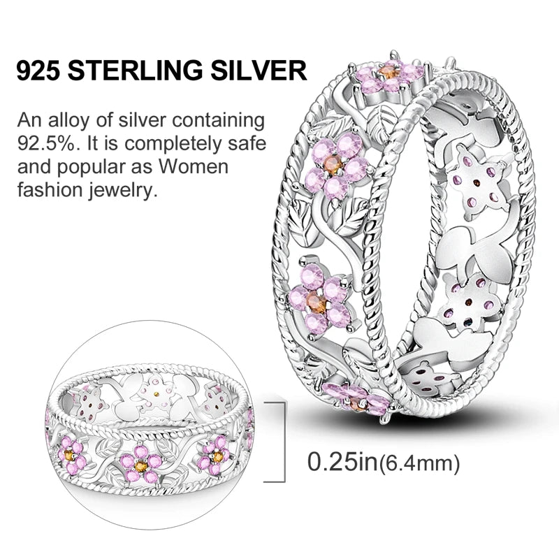 925 Sterling Silver Infinite Love Ring Original Luxury Design Zircon Finger Rings For Women High Quality Wedding Jewelry Gift