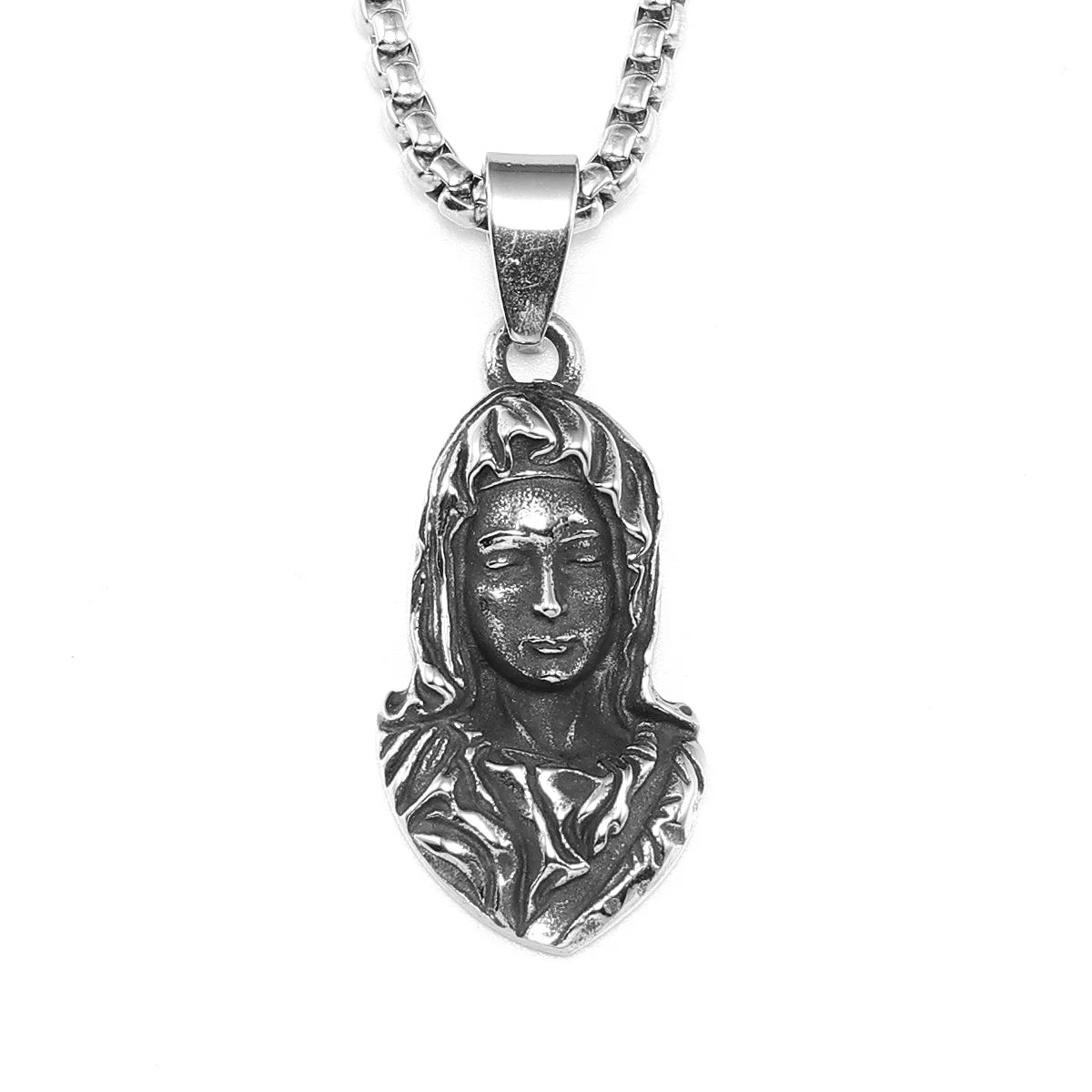 Retro Virgin Mary Stylish Stainless Steel Men Necklaces Pendant Chain Punk For Women Fashion Jewelry Gifts Wholesale Dropshiping